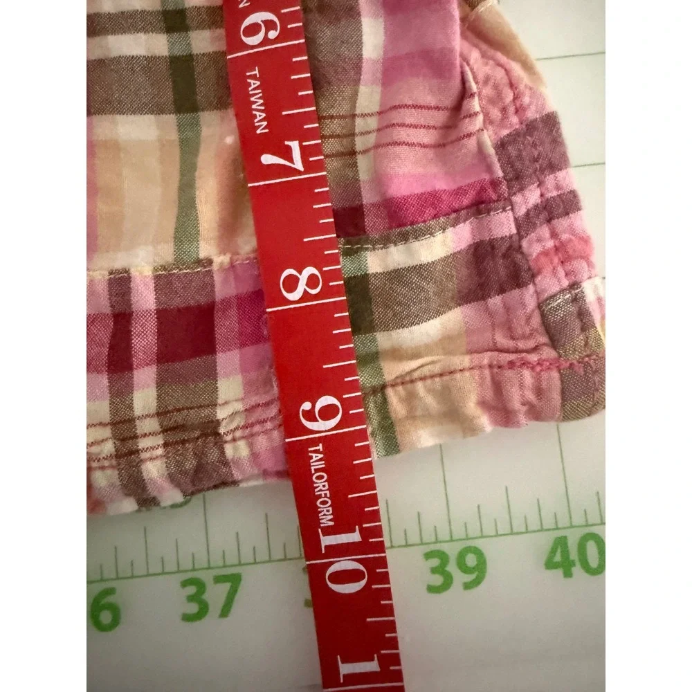 Y2K Girls Gap Pink Patchwork Skirt Adjustable Cotton Denim Plaid 4T Cottagecore
